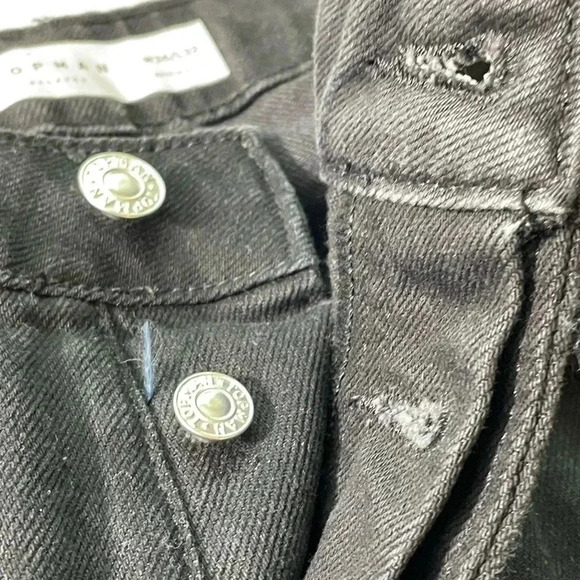 Topman Size 36 x 32 Relaxed Fit Jeans Black Button-Fly Denim Cotton Pants NEW - Picture 4 of 7